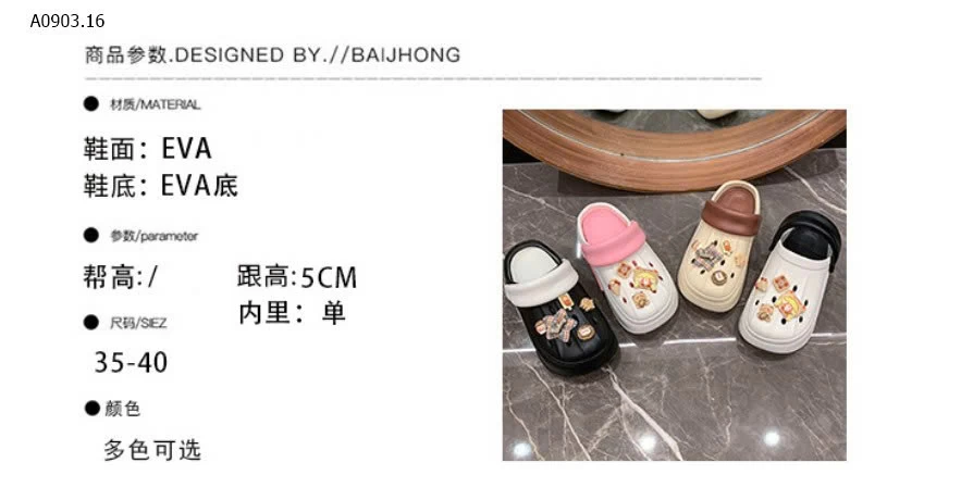 DÉP SỤC CROCS ĐÍNH CHARM CAO CẤP - sỉ 165k