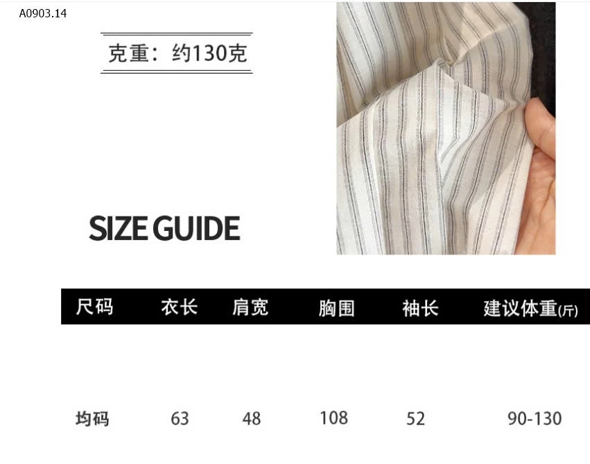 ÁO SƠ MI SỌC THÊU ANNA - sỉ 185k