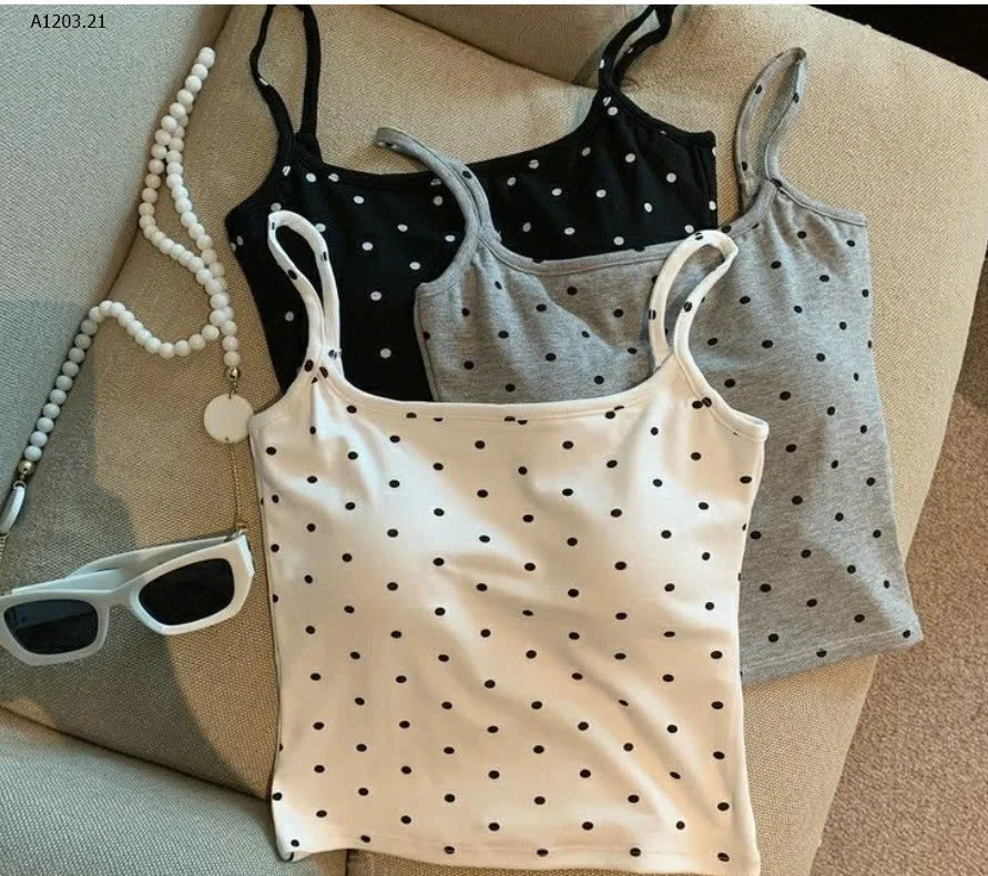 ÁO 2 DÂY CHẤM BI HỞ LƯNG - sỉ 59k