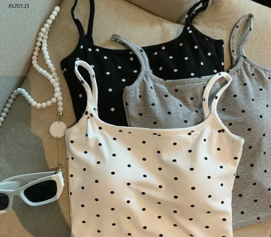 ÁO 2 DÂY CHẤM BI HỞ LƯNG - sỉ 59k