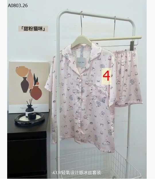 BỘ NGỦ PIJAMA CỘC TAY DỄ THƯƠNG- sỉ 215k