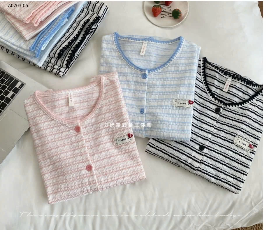 BỘ NGỦ KẺ 3 CHI TIẾT NỮ - sỉ 240k