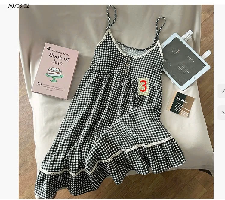 Bộ 2 dây sẵnn đệm ngực vải đũi nhăn siêu mát - sỉ 182k