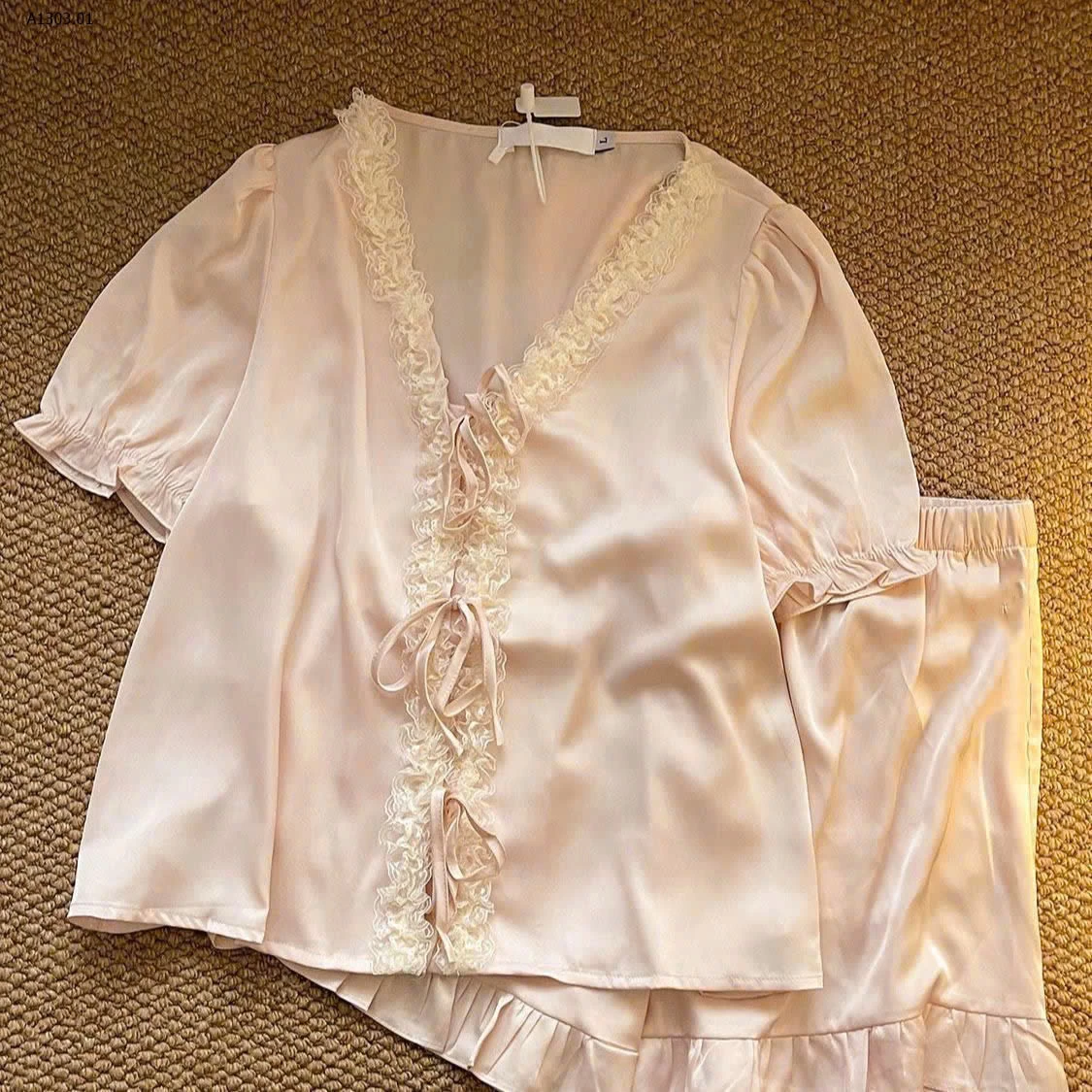 Pijama QC tone hồng pastel xinh xỉu - sỉ 135k