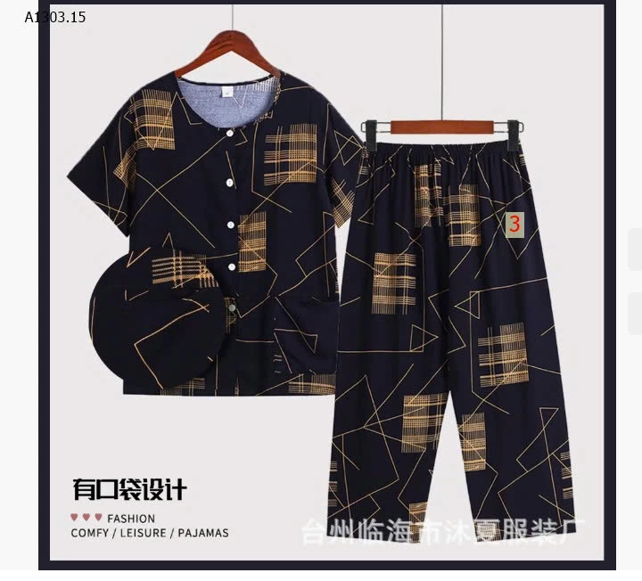 BỘ MẶC NHÀ HOẠ TIẾT HOA TRUNG NIÊN- sỉ 145k