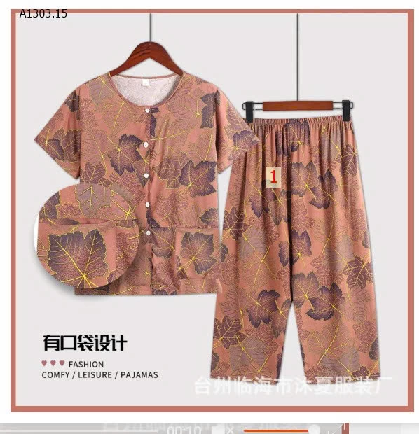 BỘ MẶC NHÀ HOẠ TIẾT HOA TRUNG NIÊN- sỉ 145k