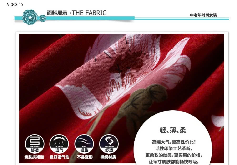 BỘ MẶC NHÀ HOẠ TIẾT HOA TRUNG NIÊN- sỉ 145k