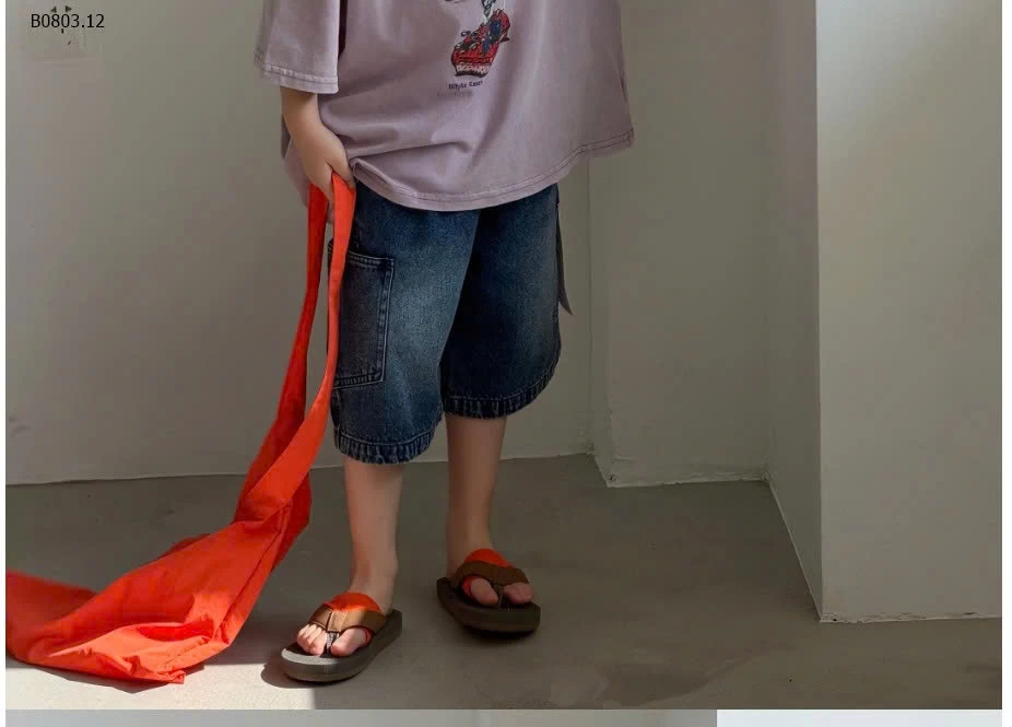 ÁO THUN TÍM MIX SHORT JEANS MÁC TÚI- Giá sỉ áo 180k, short jeans 187k