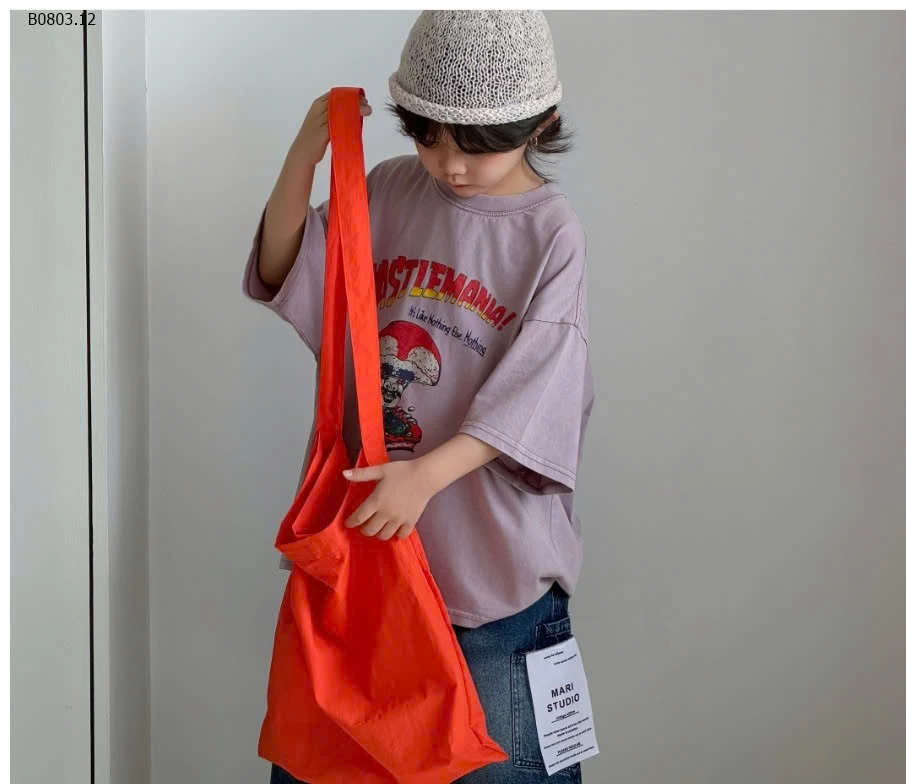 ÁO THUN TÍM MIX SHORT JEANS MÁC TÚI- Giá sỉ áo 180k, short jeans 187k