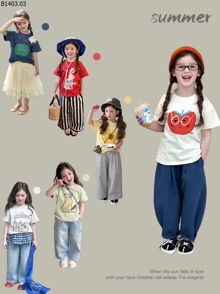 ÁO PHÔNG AMBB BÉ GÁI Giá sỉ size 90-150 : 107k Size 160 : 115k size 170 : 125k