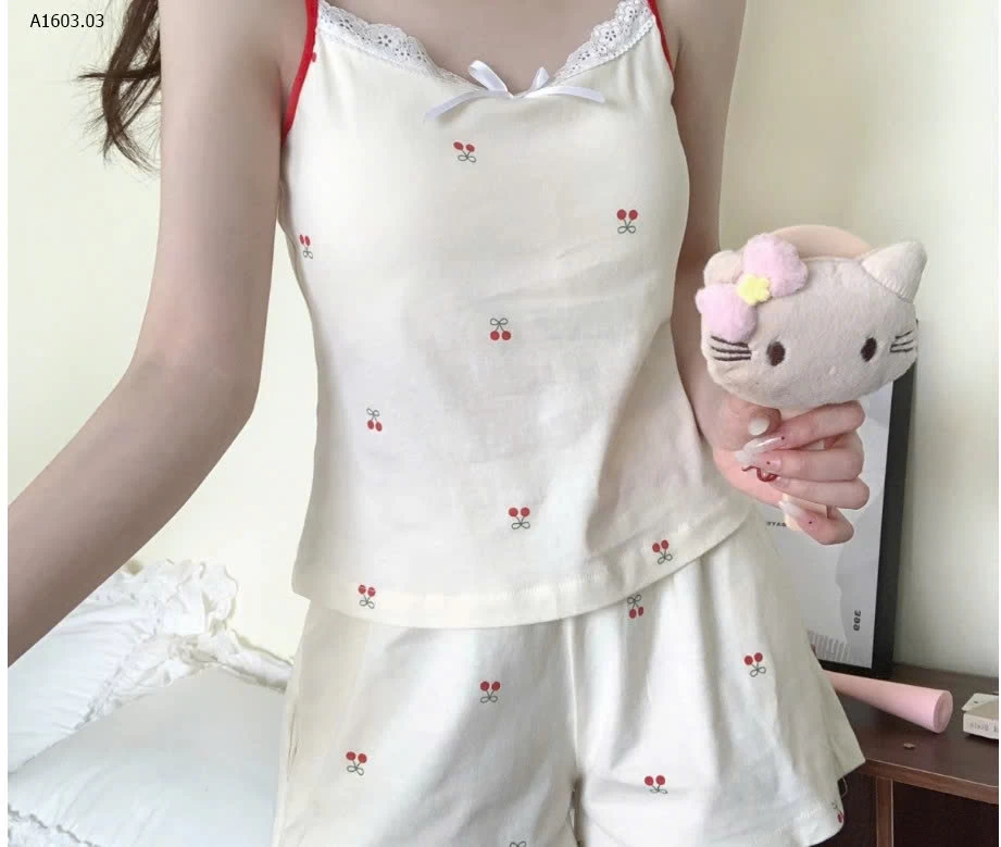 BỘ ĐỒ NGỦ 2 DÂY DỄ THƯƠNG CHO NỮ - sỉ 170k/set 2 bộ mix màu