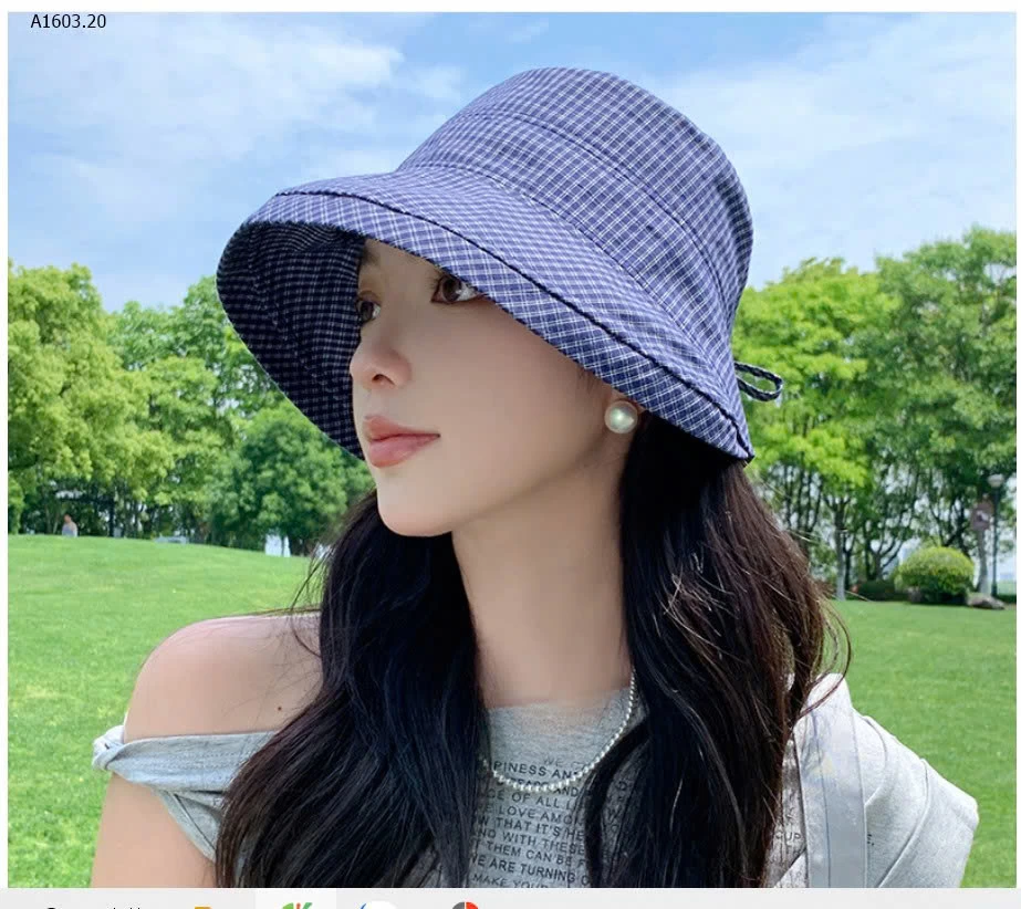 MŨ BUCKET CARO DÂY RÚT XINH XẮN- sỉ 70k