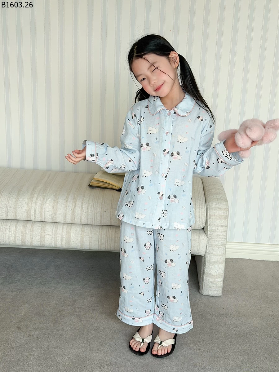 Bộ đồ ngủ hai lớp bằng cotton và gạc mềm NHÀ AMBB giá sỉ sz 100-150 : 267k sz 160 : 288k sz 170 : 312k