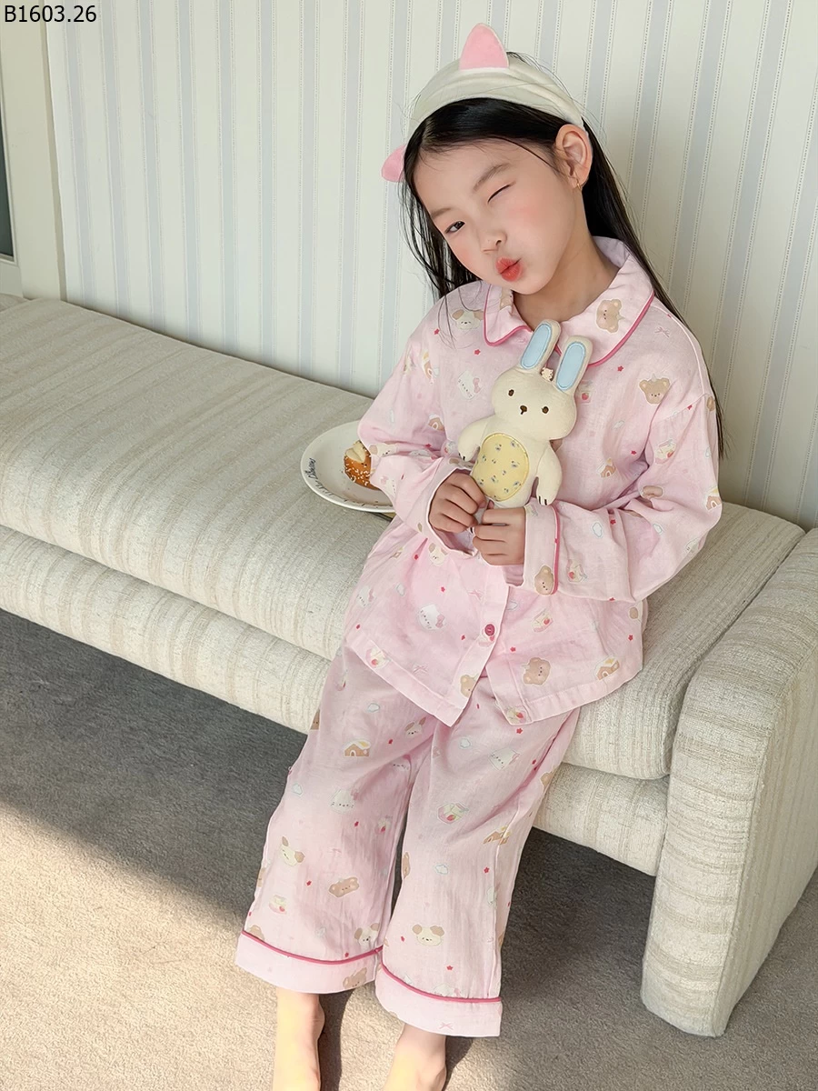Bộ đồ ngủ hai lớp bằng cotton và gạc mềm NHÀ AMBB giá sỉ sz 100-150 : 267k sz 160 : 288k sz 170 : 312k