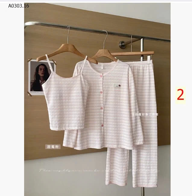 BỘ NGỦ KẺ 3 CHI TIẾT NỮ - sỉ 265k