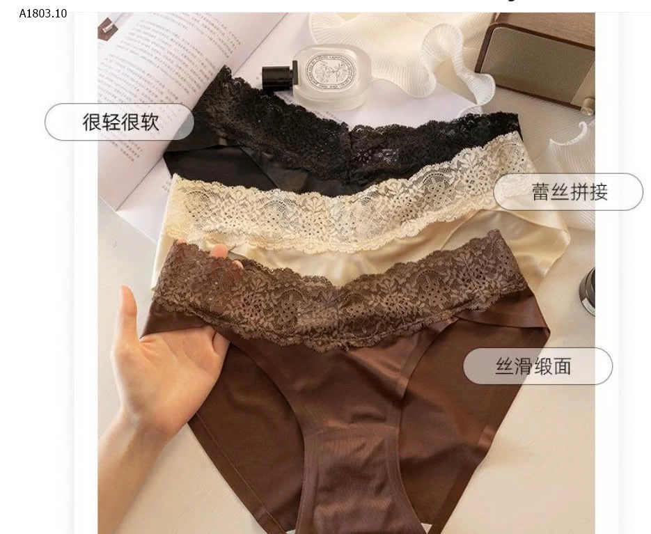 SET 4 QUẦN CHIP VIỀN REN CHO NỮ -sỉ 132k/set 4c mix