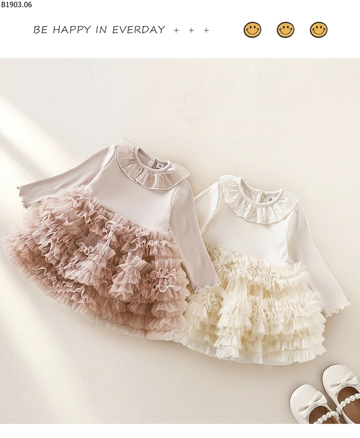 Váy lưới bồng bềnh kiểu dáng mùa xuân mùa xuân/hè 2026 giá sỉ 180k