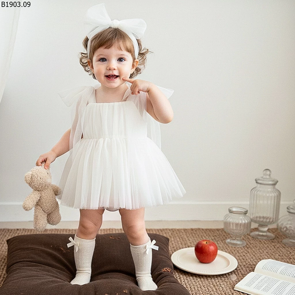 Váy liền thân kiểu Hàn Quốc cho bé gái mùa hè 2026 giá sỉ 128k