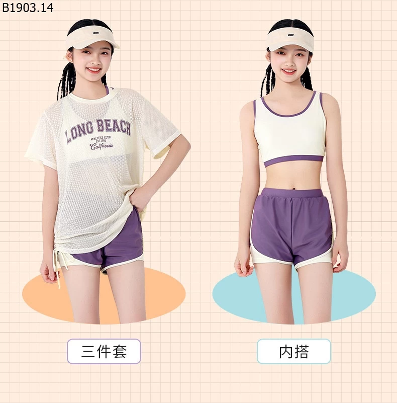 SET BƠI 3 MÓN BÉ GÁI HÃNG YUKE giá sỉ 250k