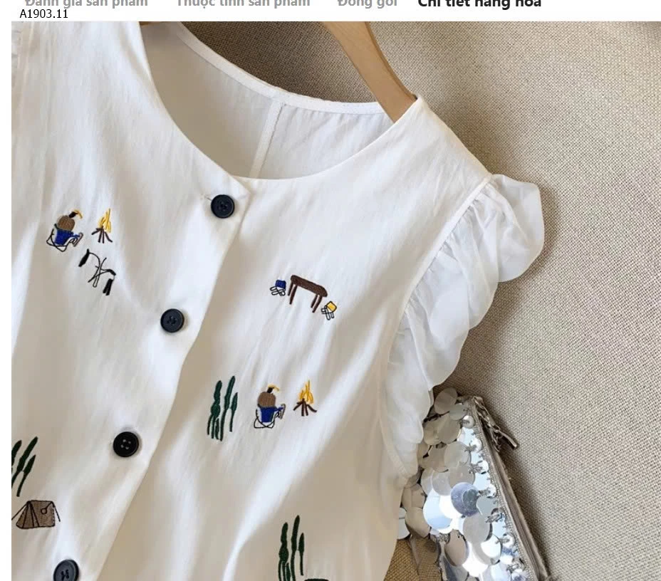 ÁO TAY BÈO THÊU HÌNH PHỐI CÚC - sỉ 215k