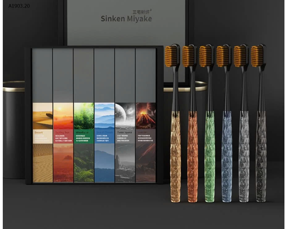 SET 6 CÁI BÀN CHẢI ĐÁNH RĂNG ĐÍNH PHA LÊ - sỉ 63k/set