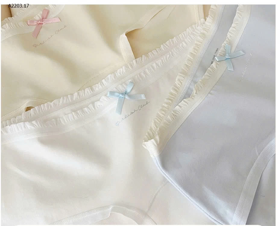 SET 5 QUẦN LÓT NỮ VIỀN REN NƠ XINH - sỉ 103k/set 5c mix