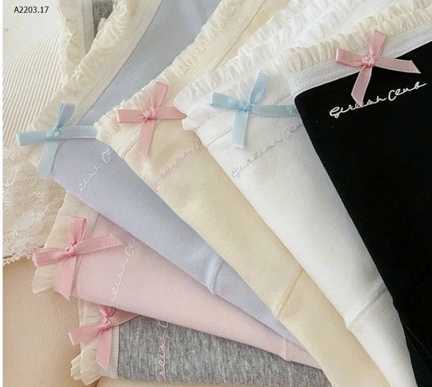 SET 5 QUẦN LÓT NỮ VIỀN REN NƠ XINH - sỉ 103k/set 5c mix