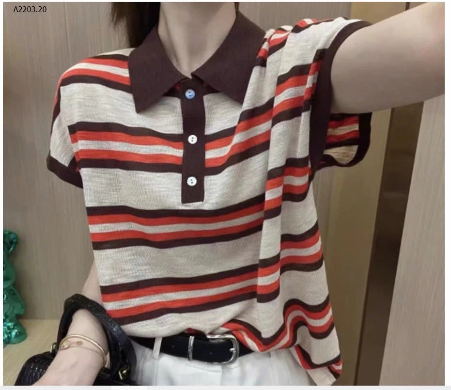 ÁO THUN POLO SỌC HÀN QUỐC CHO NỮ - sỉ 200k