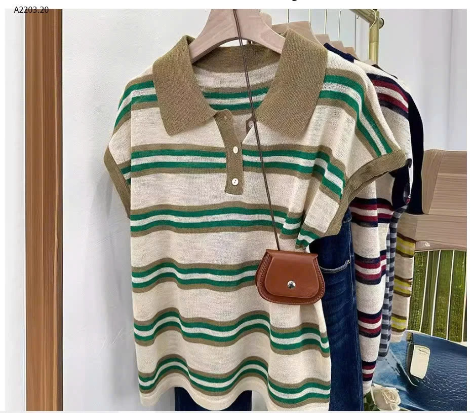 ÁO THUN POLO SỌC HÀN QUỐC CHO NỮ - sỉ 200k