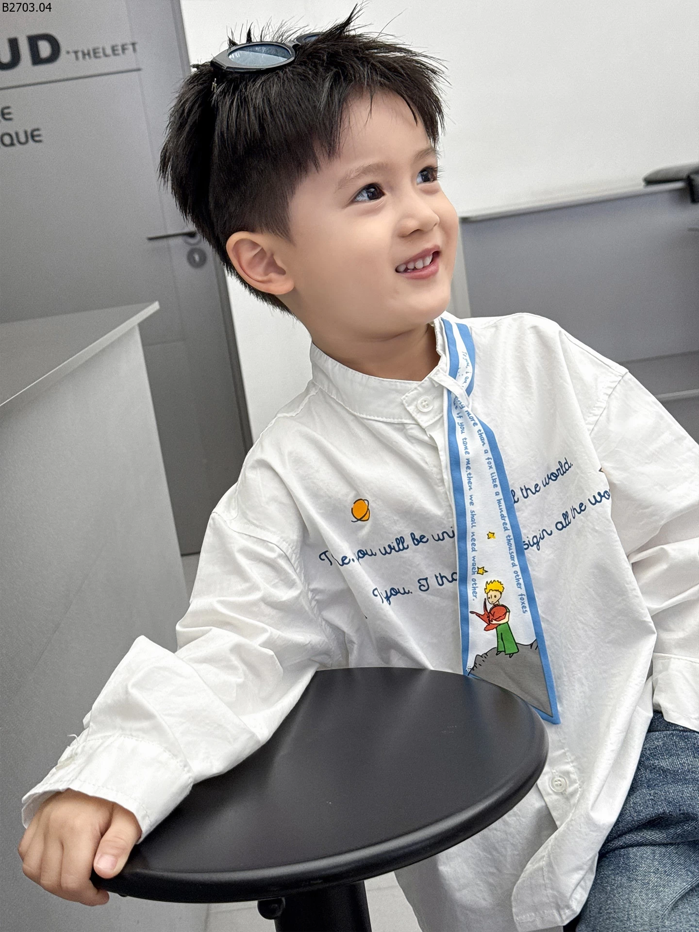 ÁO SƠ MI PHỐI CHỮ CHO BT gia si 173k