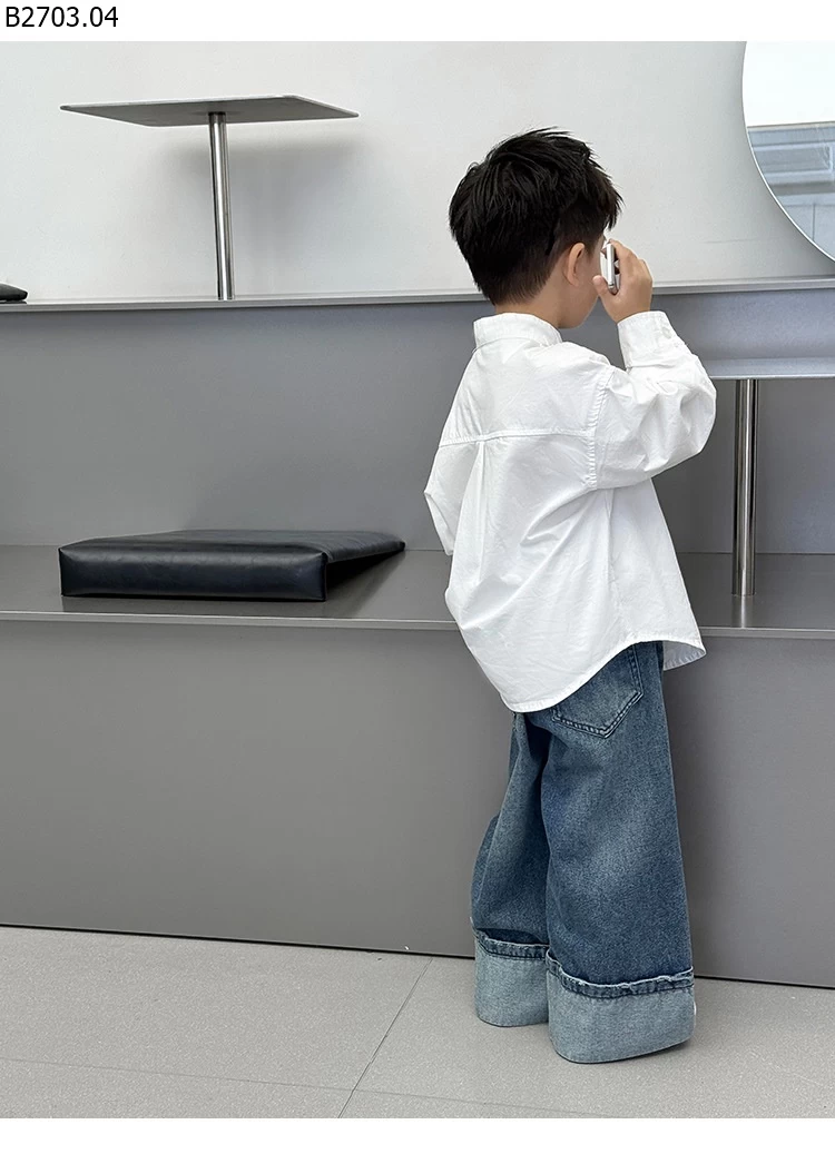 ÁO SƠ MI PHỐI CHỮ CHO BT gia si 173k