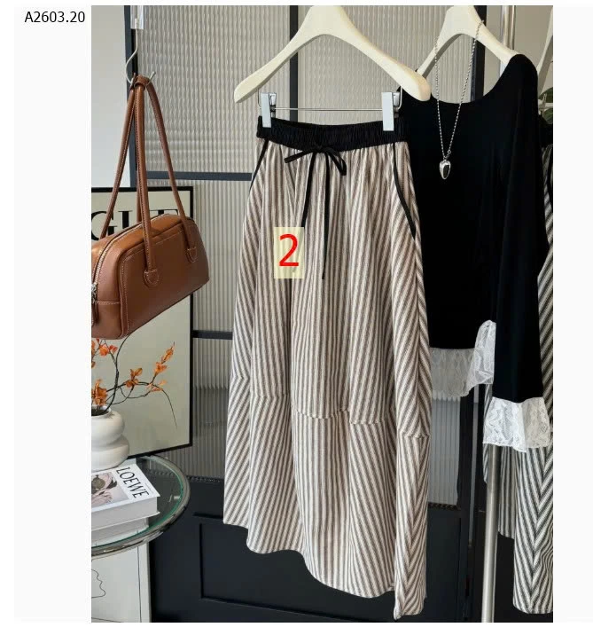 CHÂN VÁY ANNA KẺ SỌC - sỉ 187k