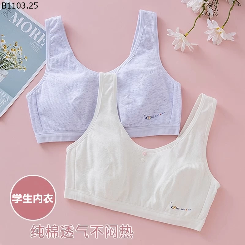 BRA COTTON KHÔNG ĐỆM BÉ GÁI sỉ 150k/set 3c mix