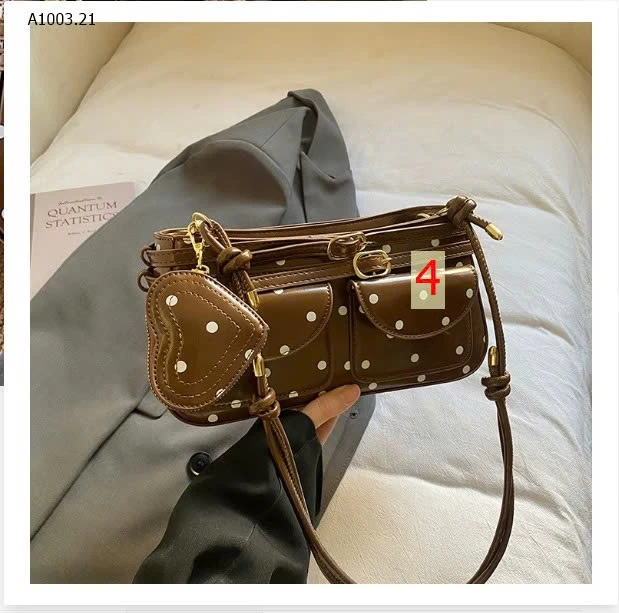 TÚI ĐEO CHÉO CHẤM BI MINI NHIỀU NGĂN-Giá sỉ 177k