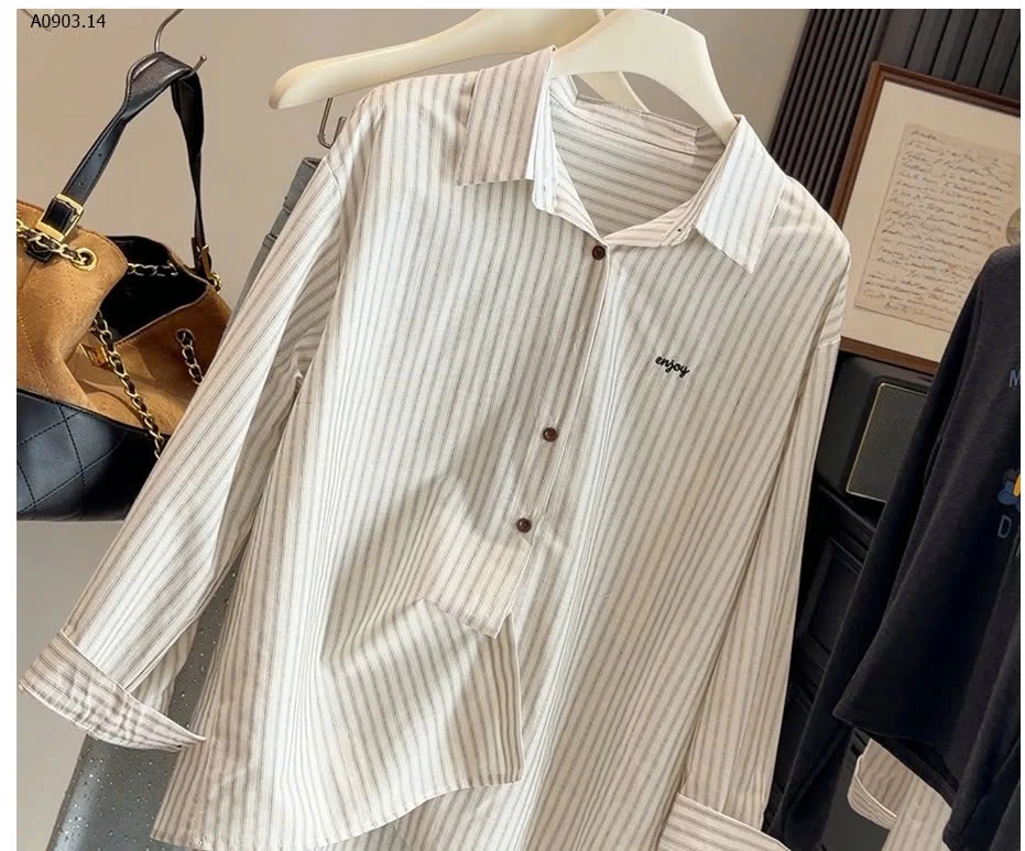 ÁO SƠ MI SỌC THÊU ANNA - sỉ 185k