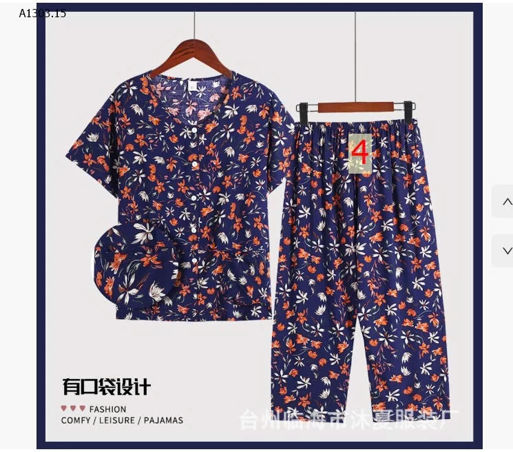 BỘ MẶC NHÀ HOẠ TIẾT HOA TRUNG NIÊN- sỉ 145k