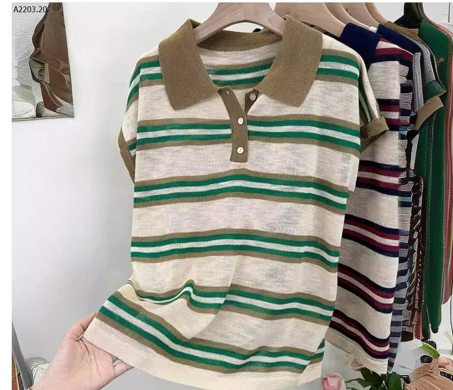 ÁO THUN POLO SỌC HÀN QUỐC CHO NỮ - sỉ 200k